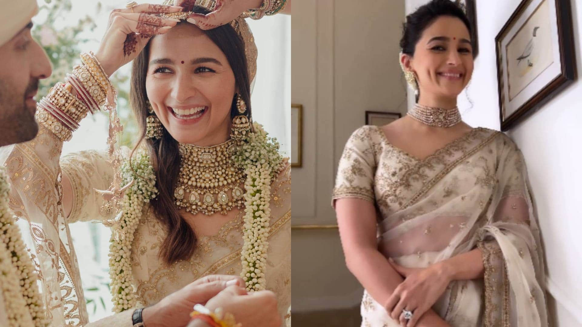 69th national film awards Alia Bhatt wedding saree look how to recreate wedding saree
