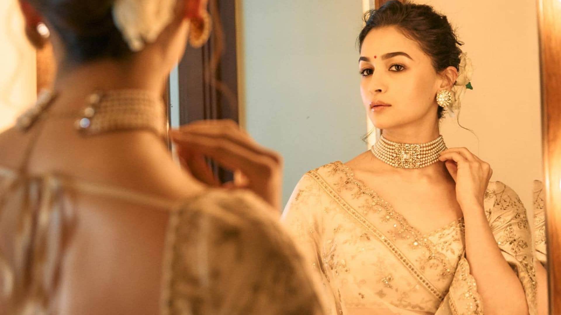 69th national film awards Alia Bhatt wedding saree look how to recreate wedding saree