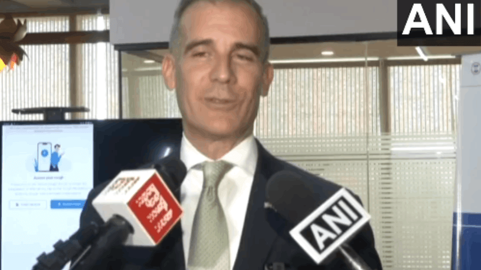 US Ambassador to India Eric Garcetti travels in Delhi Metro