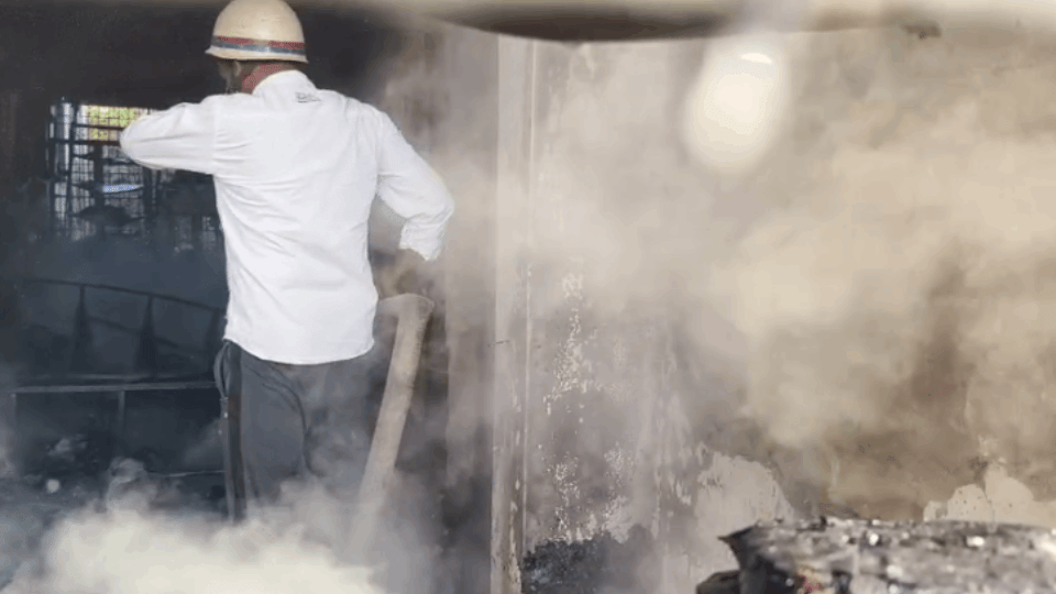 Fire broke out on the second floor of Badaun ARTO office