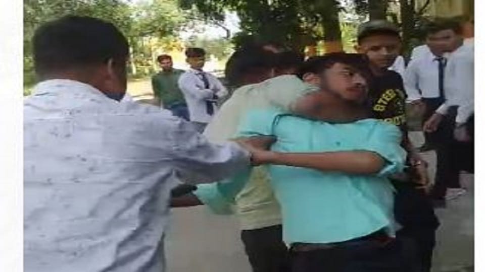 Kasganj Polytechnic student beaten by college staff he kept screaming no mercy