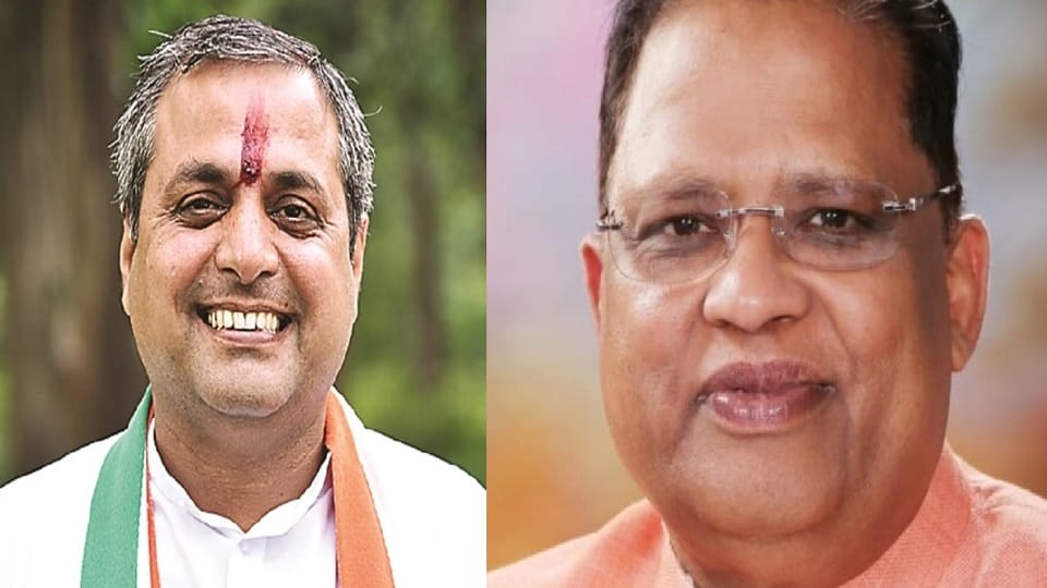 कांग्रेस प्रत्याशी शैलेष पांडेय और भाजपा प्रत्याशी अमर अग्रवाल