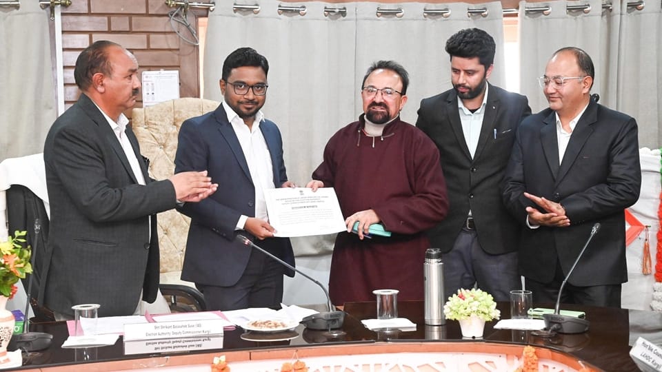 ladakh news: Muhammad Jaffer Akhoon elected new Chairman  of 5th LAHDC Kargil