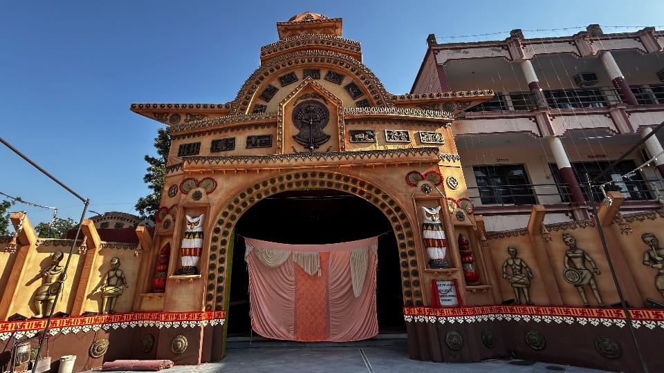 Grand pandal prepared for Durga Puja in Kalibari shows cultural glimpse of Bengal in Chandigarh