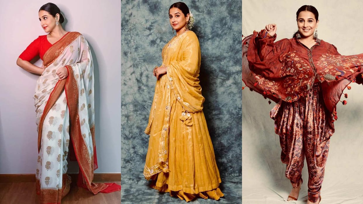 Dussehra 2023 ethnic looks of Vidya Balan latest outfit for festival