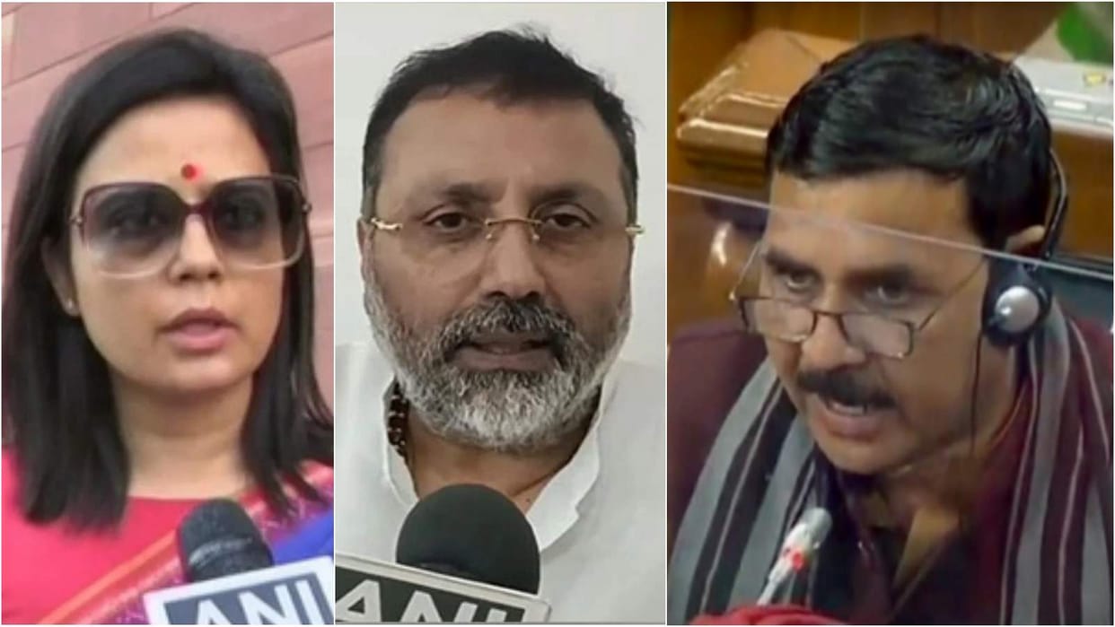 TMC BJP Mahua Moitra Darshan Hiranandani Nishikant Dubey ethics panel vinod sonkar cash for query