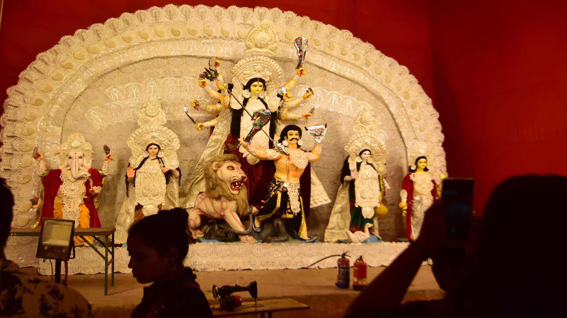 Durga Puja 2023: Mahishasura Mardini, seated in the pandals, was consecrated as per rituals.