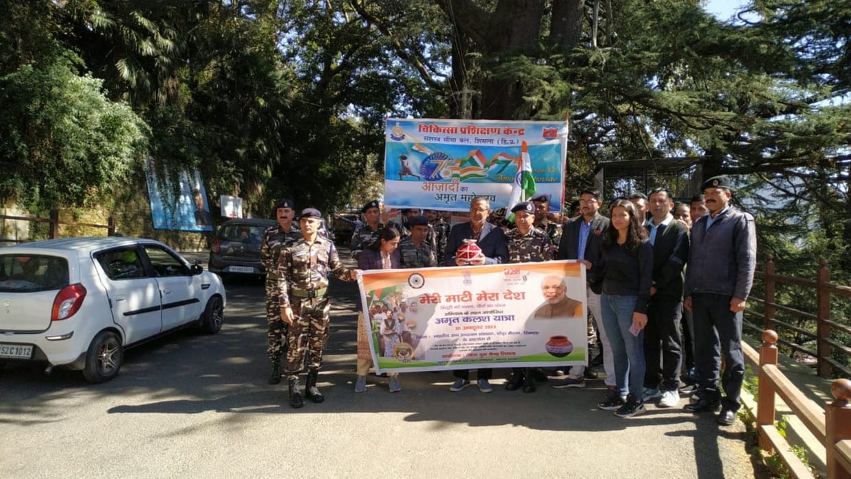 Amrit Kalash Yatra from Chaura Maidan Shimla To Indian Institute of Advanced Study