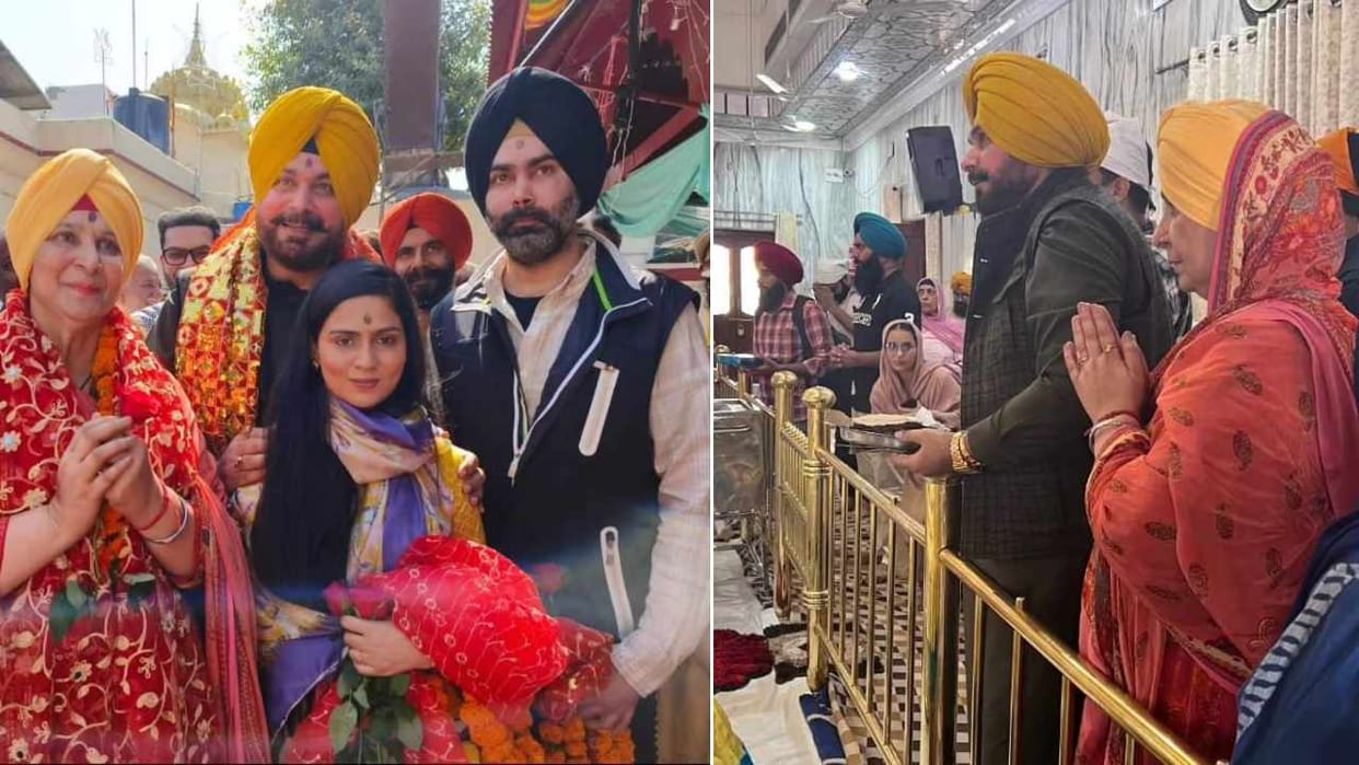 Navjot Singh Sidhu paid obeisance at temple and Gurudwara Sahib on his birthday