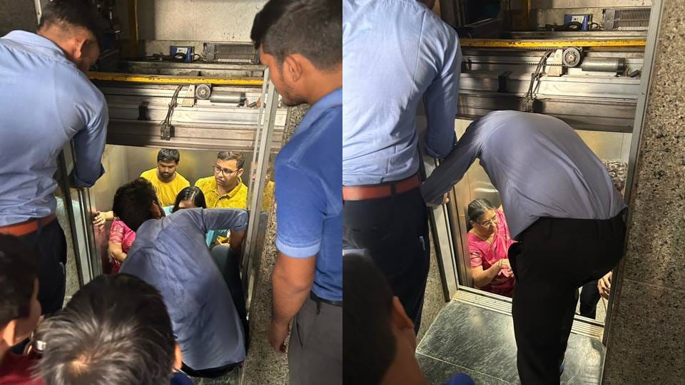 Lift stuck in Cherry County Society of Greater Noida