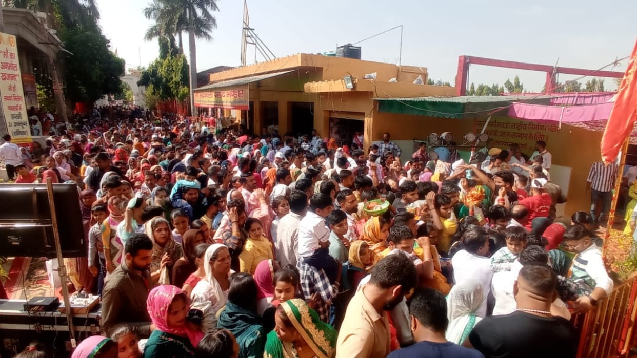 Kurukshetra: Crowd of devotees gathered to worship Maa Kalratri