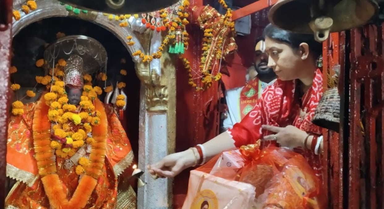 Smriti Irani in Amethi for a one day visit.