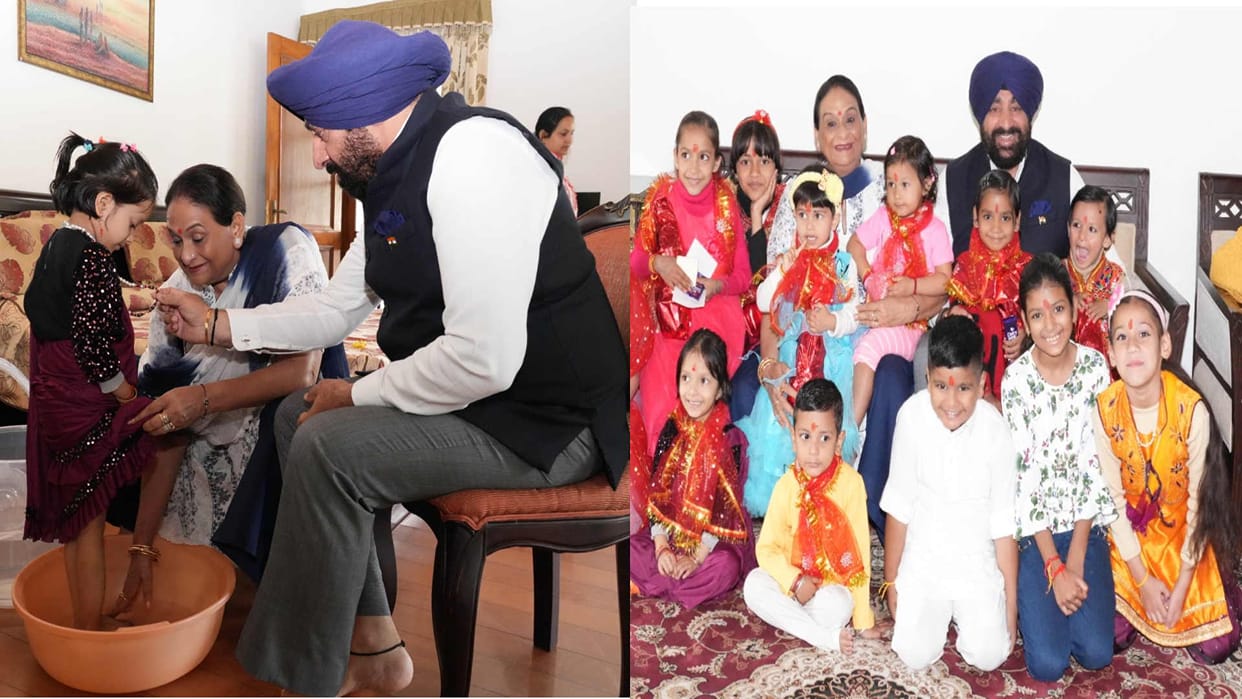 Shardiya Navratri 2023: Governor Lieutenant General Gurmeet Singh performed Kanya Puja at Raj Bhavan Dehradun
