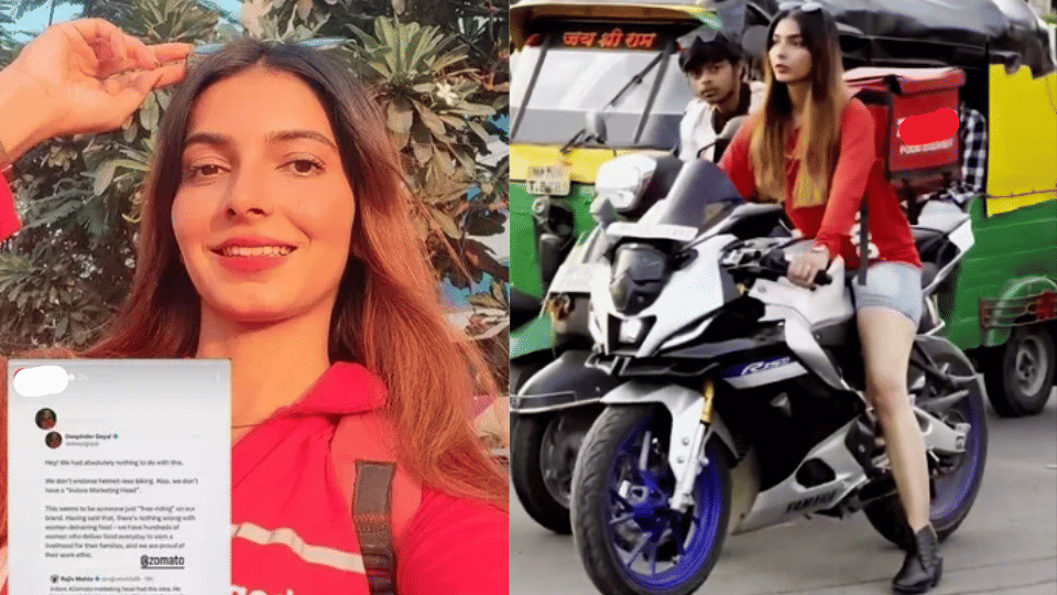 zomato food delivery beautiful girl indore viral video