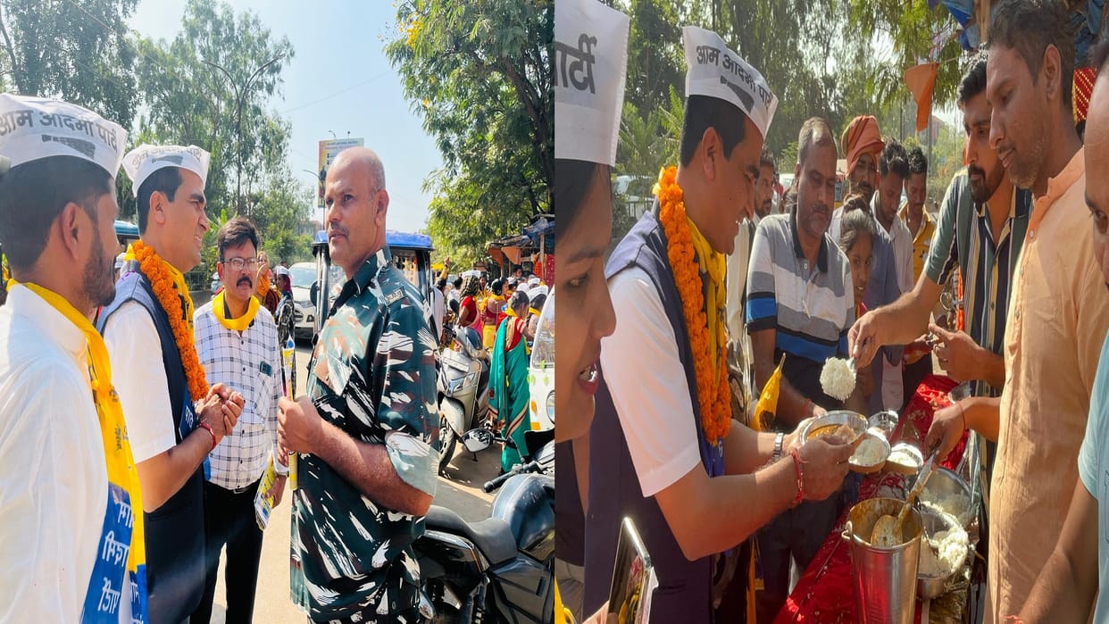 CG Election 2023: Aam Aadmi Party candidate campaigning in Raipur West Assembly