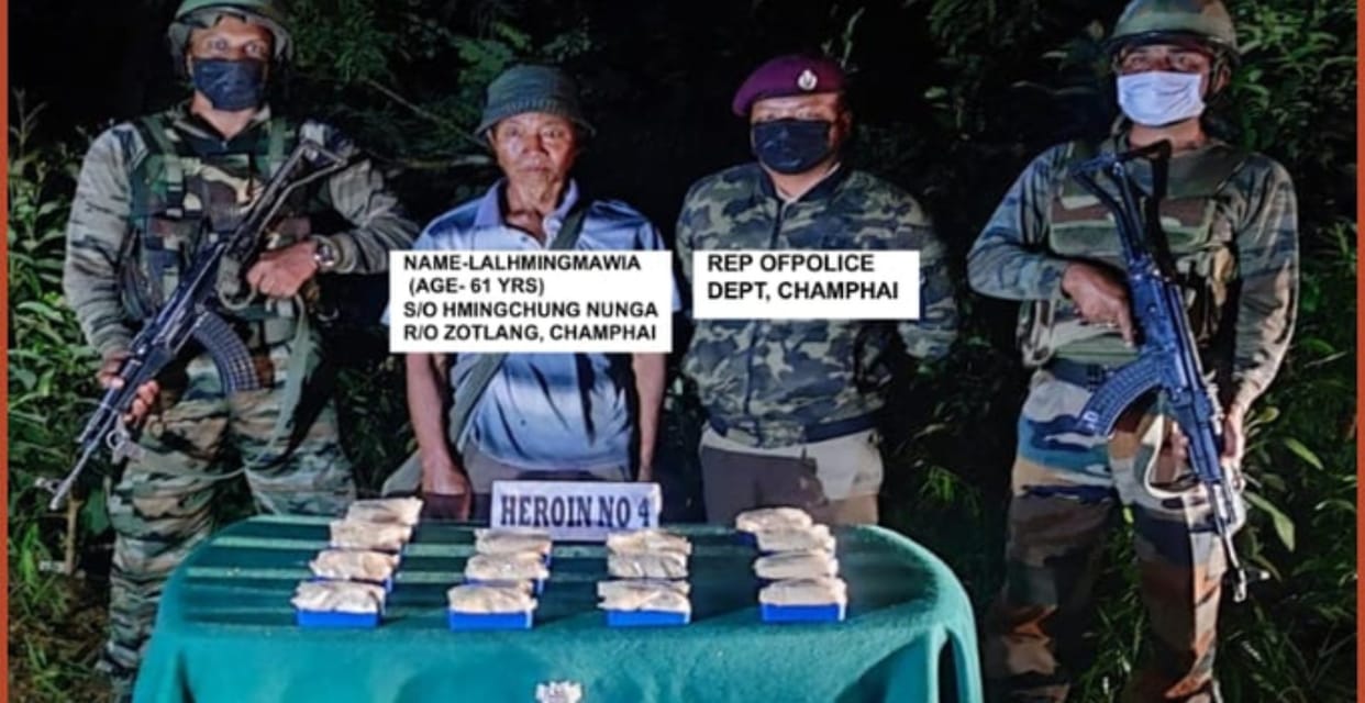 news updates assam rifles mizoram police recover one crore heroin champhai