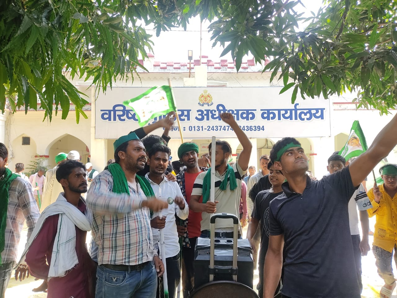 BKU protest at SSP office Muzaffarnagar, hundreds of workers arrived in tractors trolly
