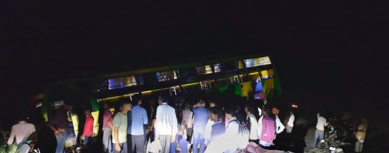Damoh News: Indore Bound Bus Mowed Down Two Youths