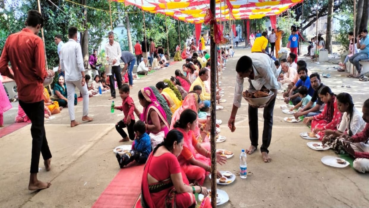 Maha Navami A huge Bhandara organized on Navami in Marih Mata Temple in Sehore