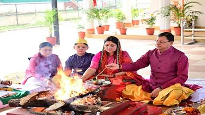 CM Dhami performed Kanya Puja as per rituals in khatima