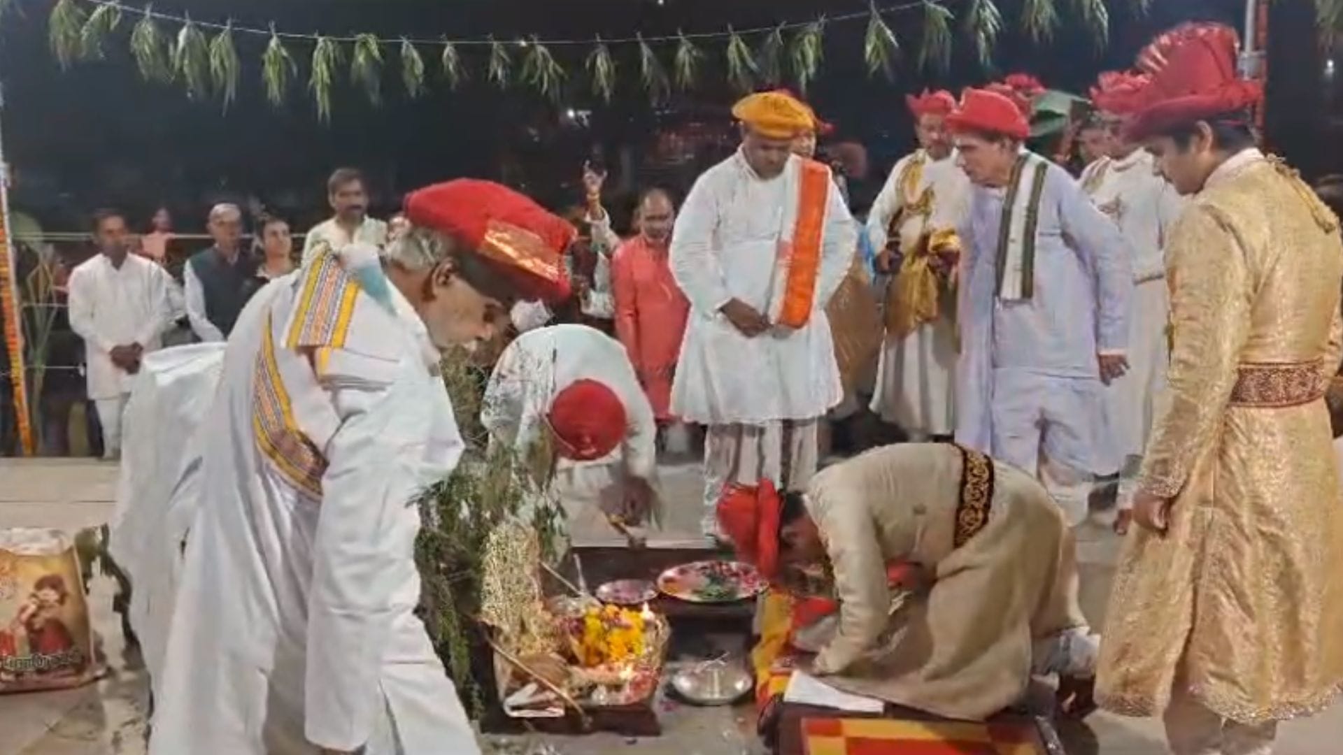 Dussehra: Scindia's royal Shami worship, seen in royal attire with a sword, competition to loot Shami leaves