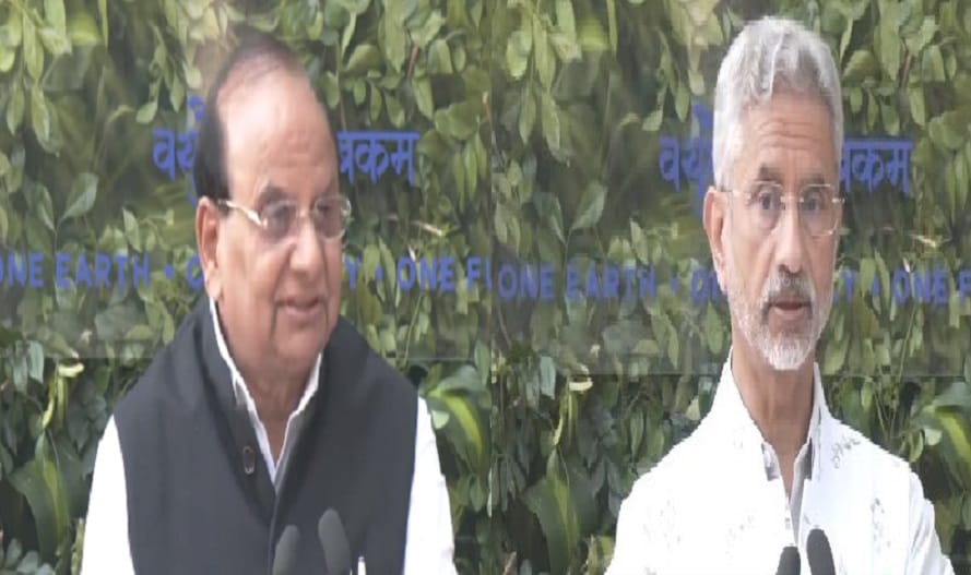 External Affairs Minister and LG of Delhi address G20 planting ceremony at Nehru Park