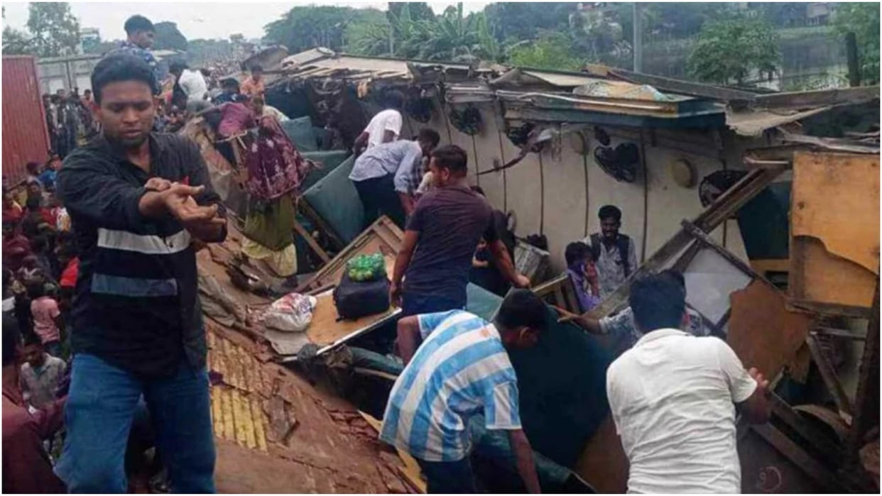 two trains collided outside the Bangladeshi capital killing Many people and injuring Updates