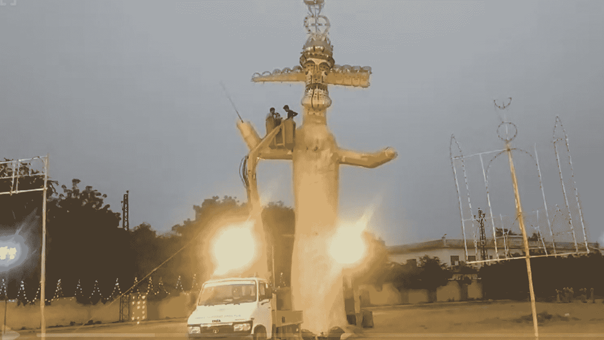Effigies of Ravana, Meghnad and Kumbhkaran were burnt on Vijayadashami festival