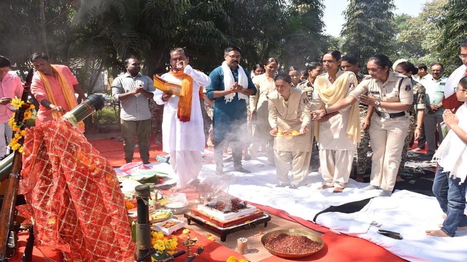 IG worshiped weapons wished for the prosperity of Bastar