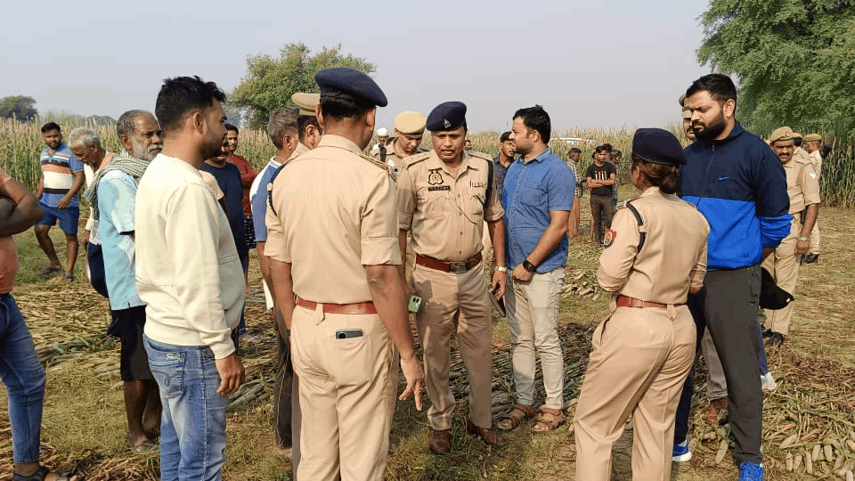 decapitated body of young man was found in field behind hotel on highway in Auraiya