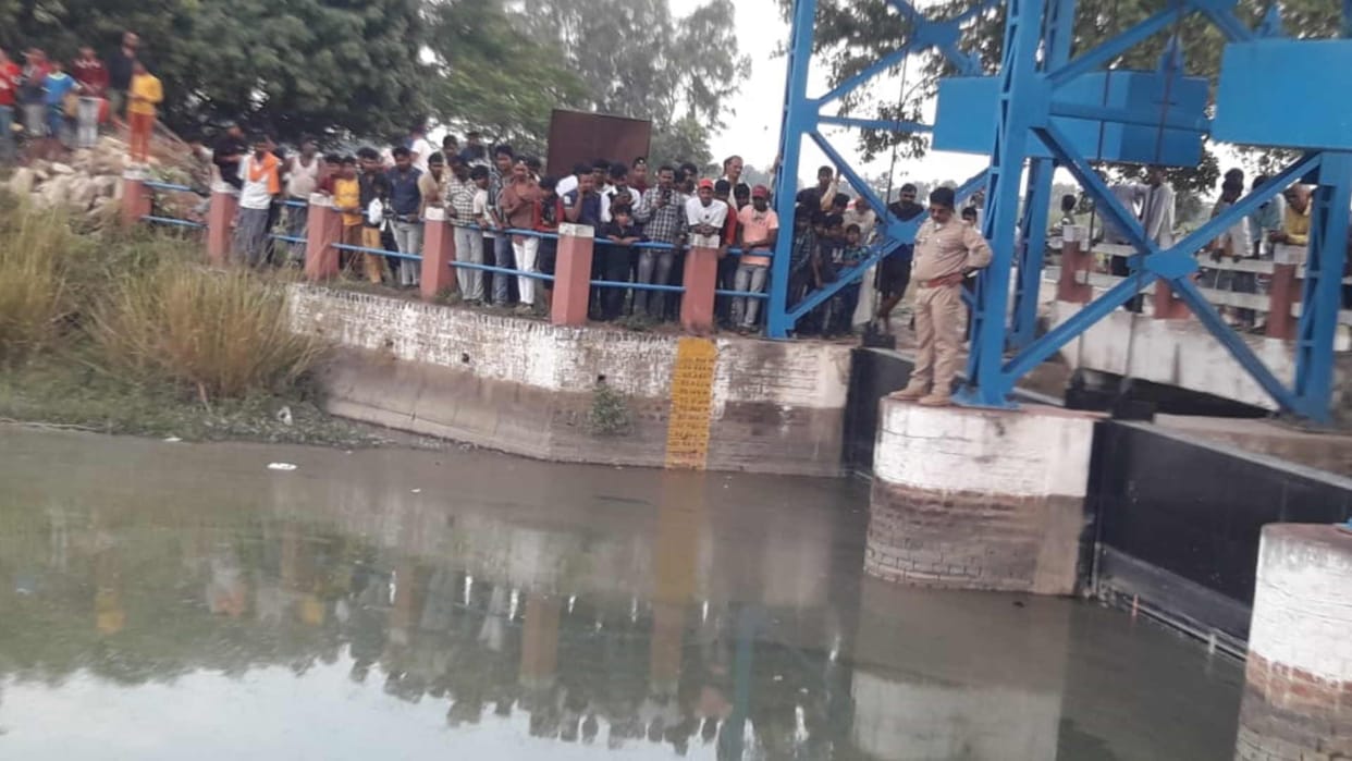 Crocodile seen in canal during idol immersion Basti