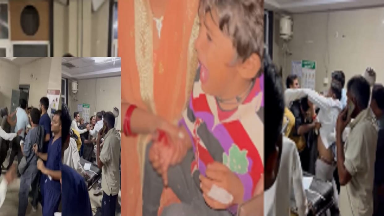 Meerut Medical College Video Viral: Junior doctors beat attendants but child continued to suffer