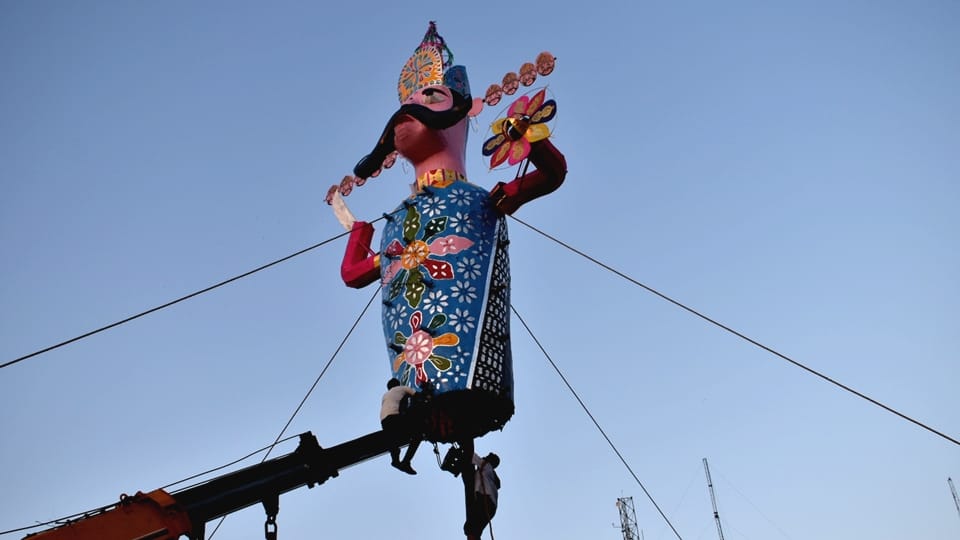 Dussehra celebrate with fervour in Jammu Ravana Dahan at seven places today