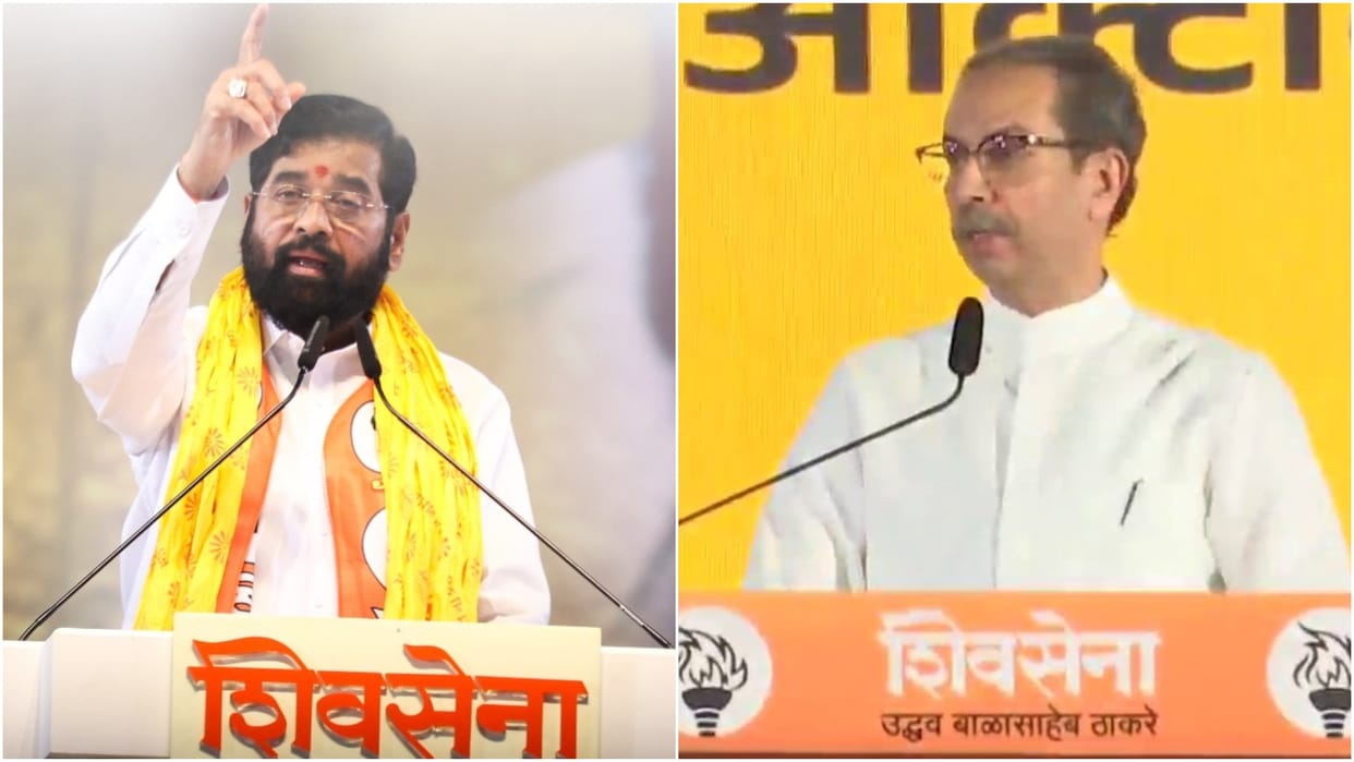 Shiv Sena Dussehra Rally Eknath Shinde and Uddhav Thackeray roared targeted each other fiercely Know all