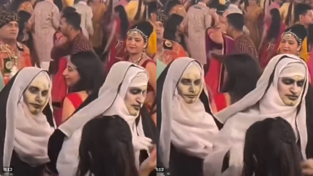 navratri 2023 the nun ghost garba dance video goes viral on social media