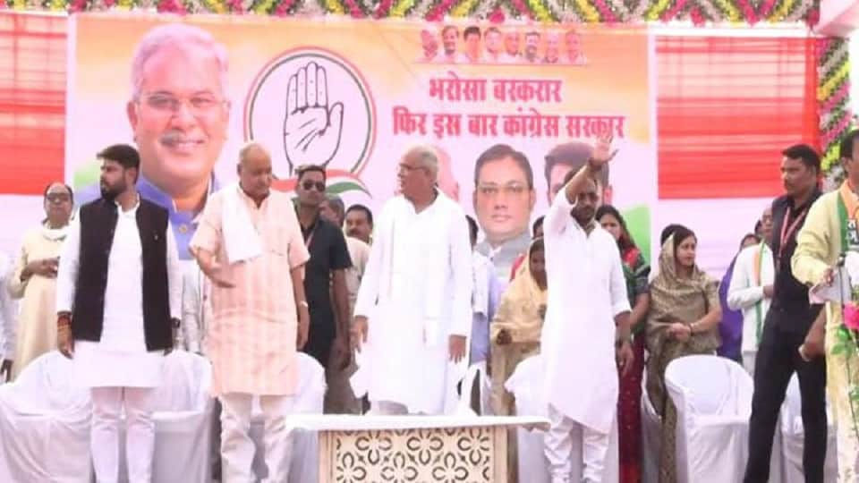 बेमेतरा में कांग्रेस के सभी प्रत्याशियों ने किया नामांकन
