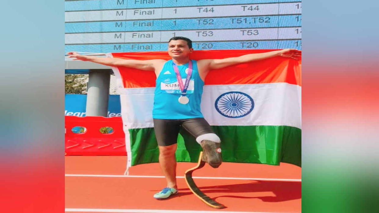 Havildar Ajay of Nagwai won silver for India in Asian Para Games