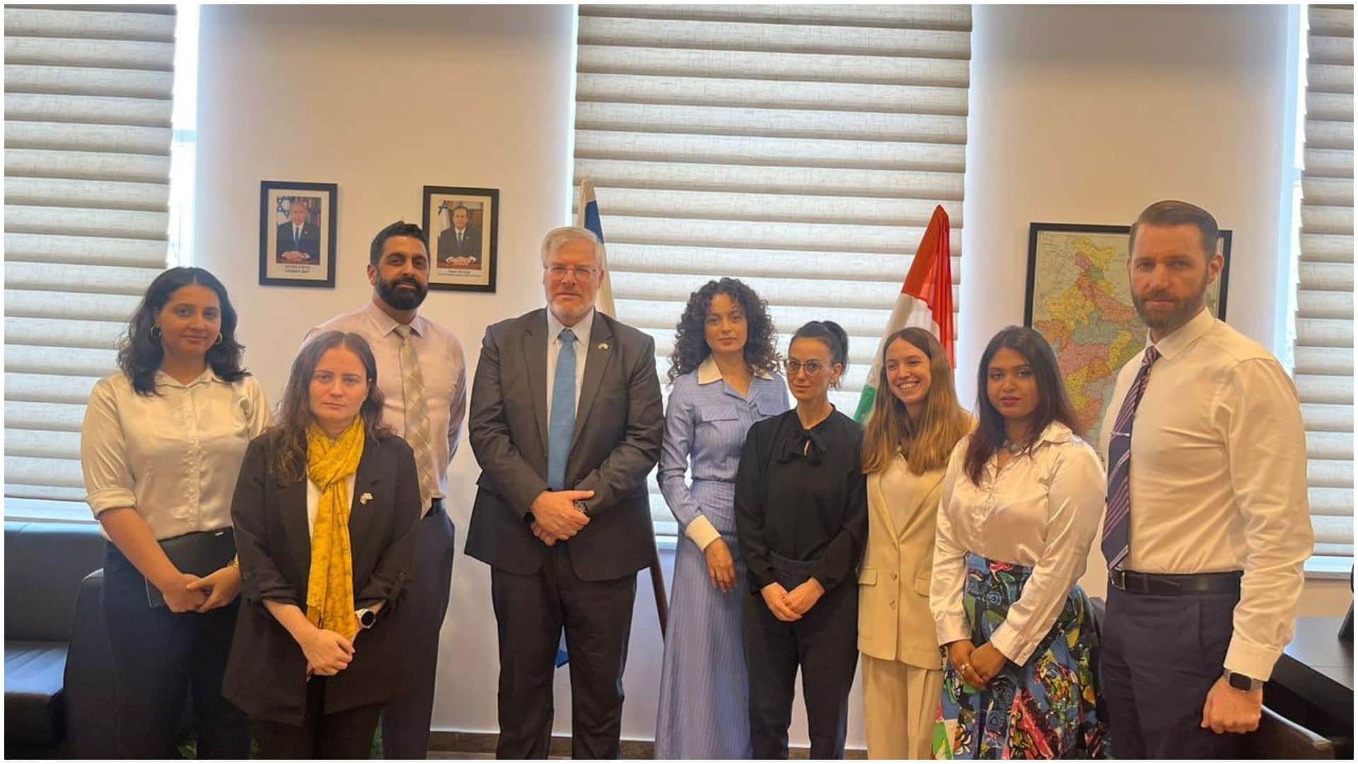 Tejas Star Kangana Ranaut met Israel Ambassador to India Naor Gilon at the Israeli Embassy in Delhi