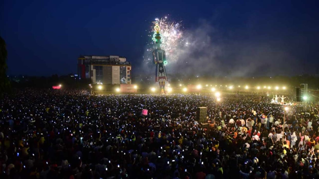 Tricity highest Ravana burnt in Panchkula