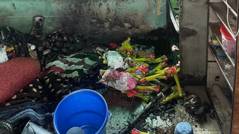 House caught fire while burning firecrackers in gugurgram