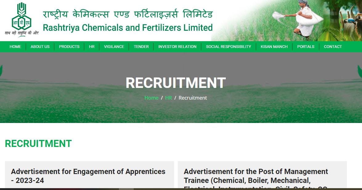 RCF recruitment for 408 apprentice posts, Last date to apply at rcfltd.com