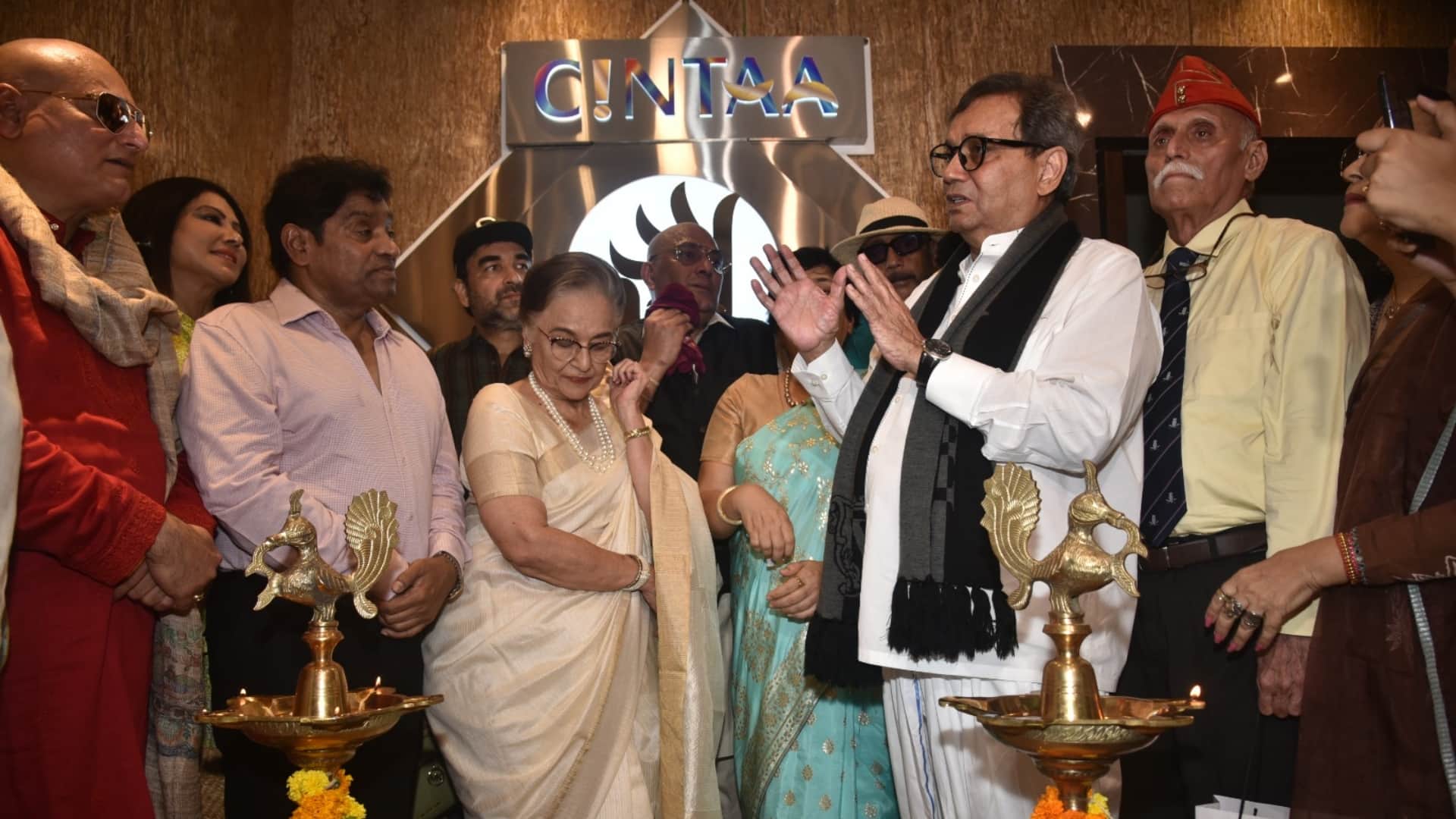 Dillip kumar amrish puri asha parekh dream project celebs attend cintaa tower inaugration in mumbai