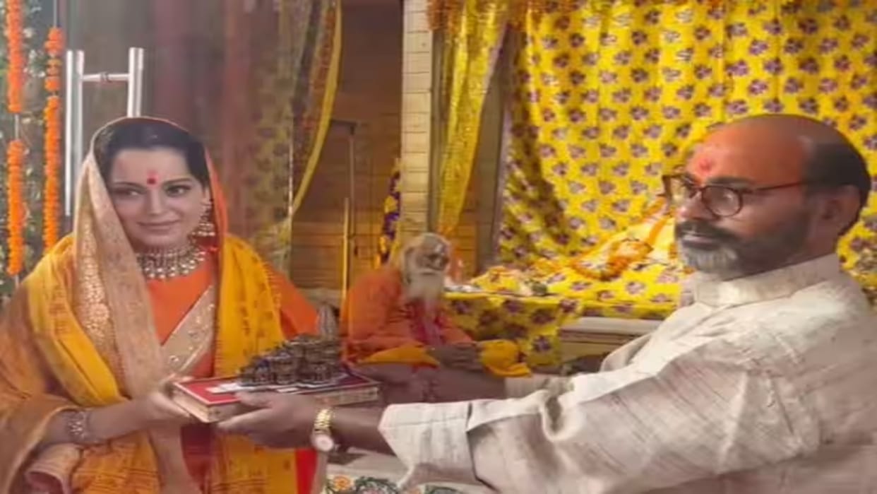 Actress Kangana Ranaut visits Ram temple in Ayodhya ahead of upcoming movie Tejas release