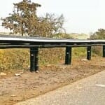 The bamboo crash barrier installed on the Vani-Warora Highway