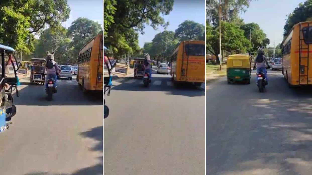 Chandigarh Police issued challan and confiscated driving license of bike riding for showing stunt