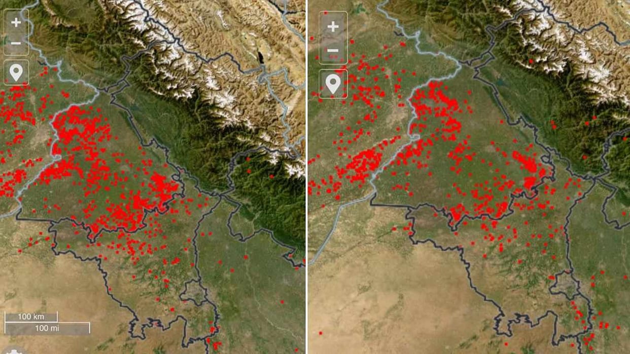 Haryana govt shares NASA satellite images over stubble burning