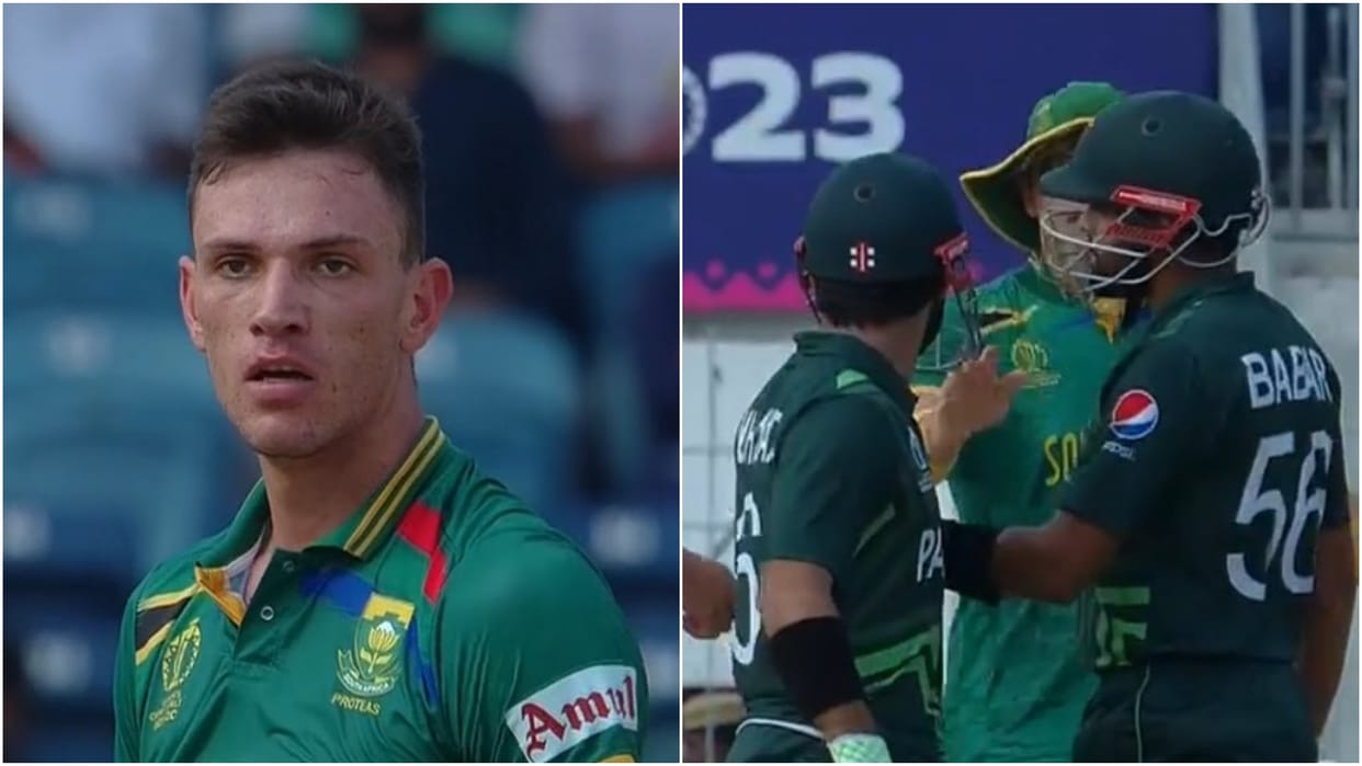 Mohammad Rizwan and Marco Jansen banter in PAK vs SA ODI WC 2023 Match
