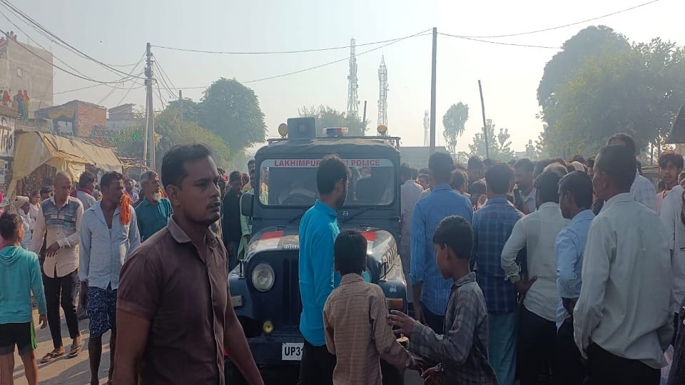 two girls dies as bus hits the bike in lakhimpur kheri