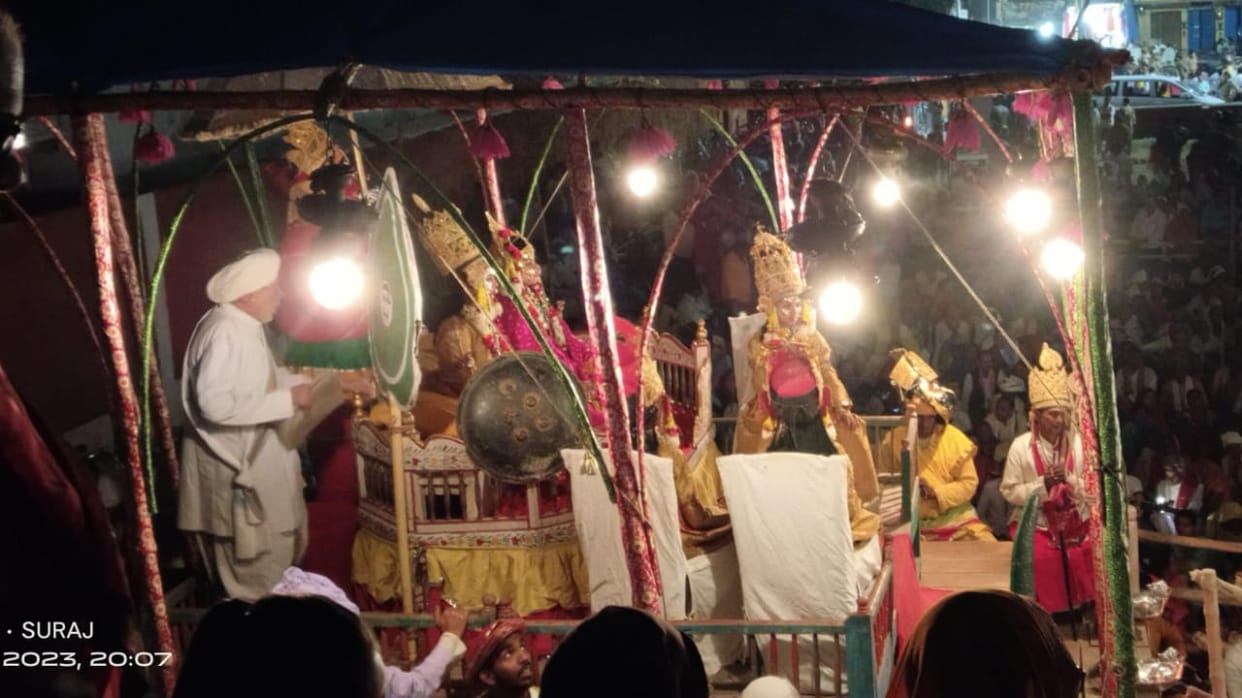 Ramlila of Ramnagar: Coronation of Shri Ram with Veda mantras, directions echoed with the proclamation