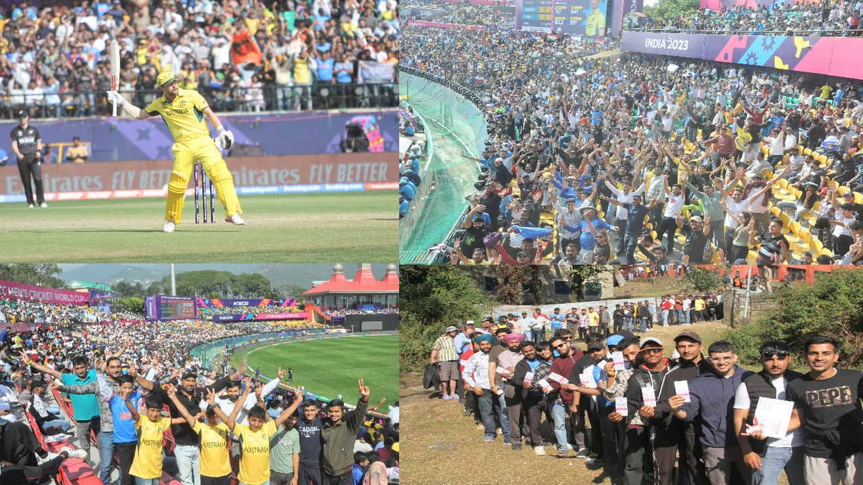 Cricket World Cup 2023 : Australia V New Zealand Cricket Match In Dharamshala Cricket Stadium